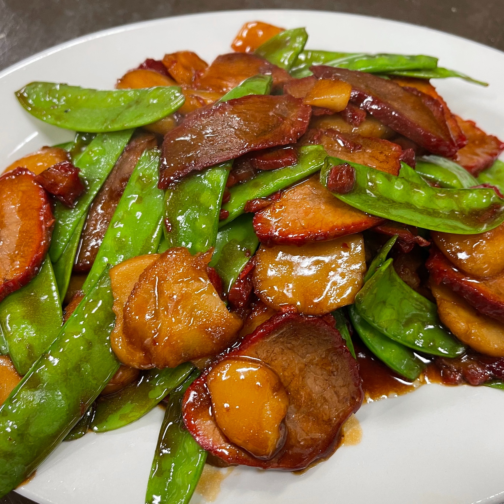 BBQ Pork with Snow Peas