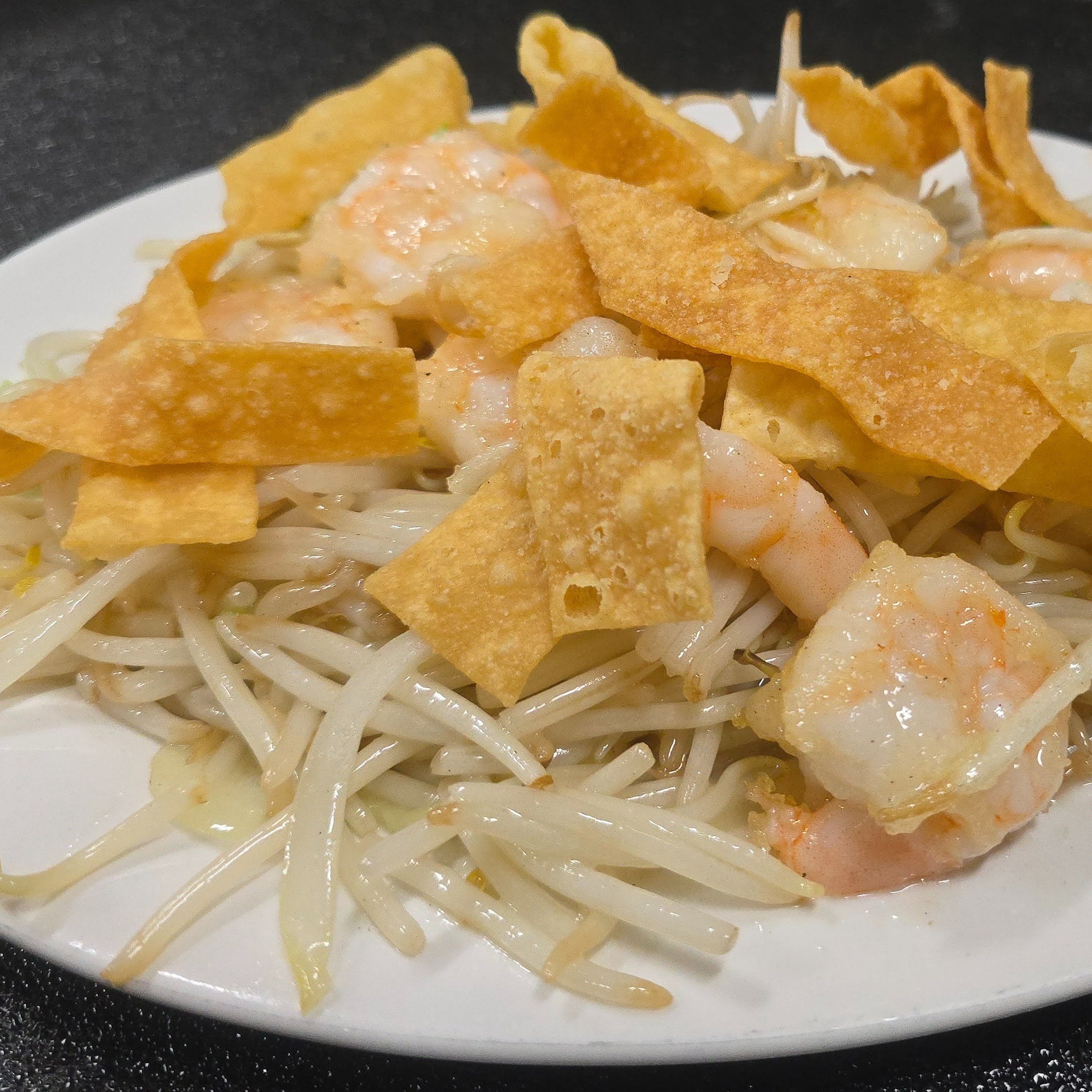 Shrimp Chow Mein with Crispy Noodles